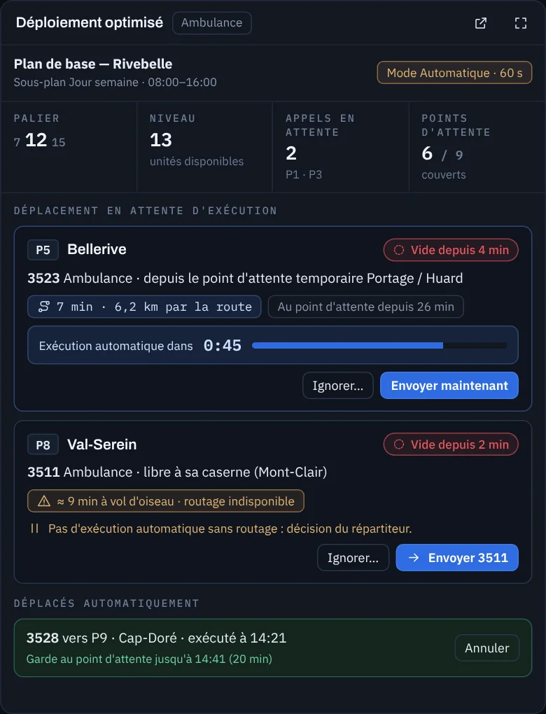 Widget de déploiement avec exécution automatique